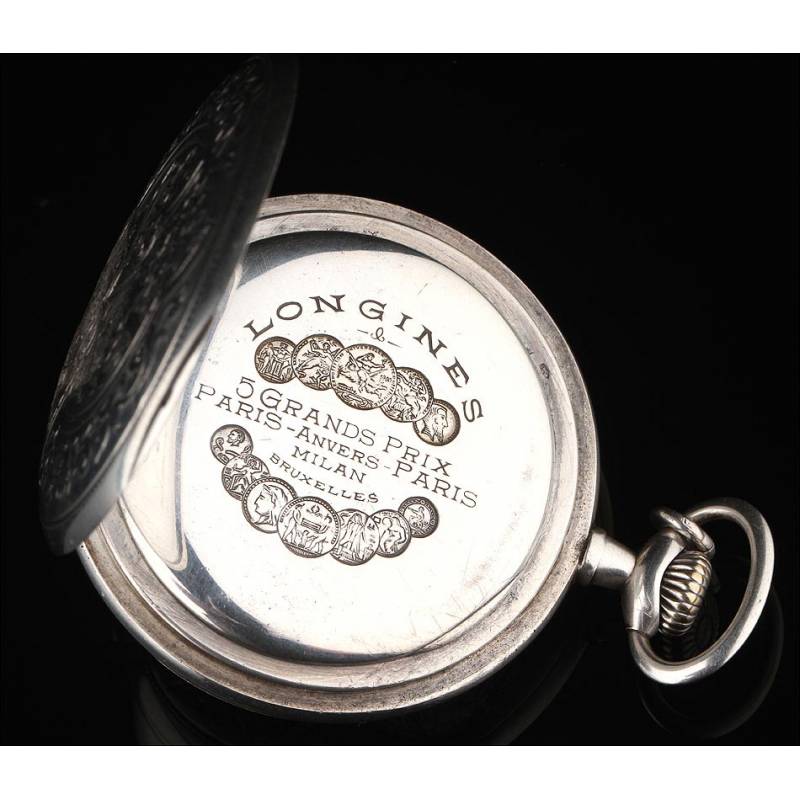 Beautiful Longines Solid Silver Pocket Watch. Circa 1920 Signed