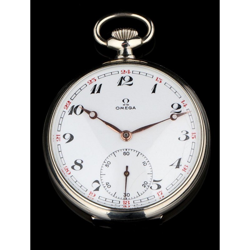Reloj de Bolsillo Marca Omega, Fabricado en Suiza en los Años 30. Funcionando Nuevo