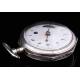 Exclusive Solid Silver Verge Fusee Watch with French Movement. Eighteenth Century, Working