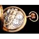 Antique Geneva Jacot & Cie Pocket Watch in 18K Gold. Switzerland, Circa 1900.