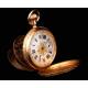 Antique Geneva Jacot & Cie Pocket Watch in 18K Gold. Switzerland, Circa 1900.