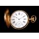 Antique Paul Boch 18K Solid Gold Pocket Watch. Switzerland, Circa 1890.