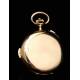 Antique 18K Solid Gold Pocket Watch with Chronograph and Chime. Switzerland, Circa 1900