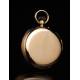 Antique 18K Gold Pocket Watch. Quarter strike. Circa 1900