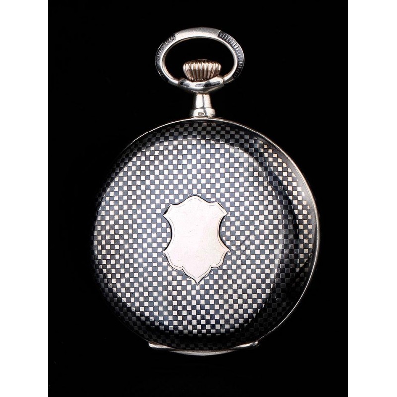 Original Silver Nielloed Pocket Watch Magnificently Preserved. Switzerland, Circa 1910