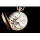 Magnificent antique pocket watch in 18K gold. Jaime Trilla. Switzerland, Circa 1890