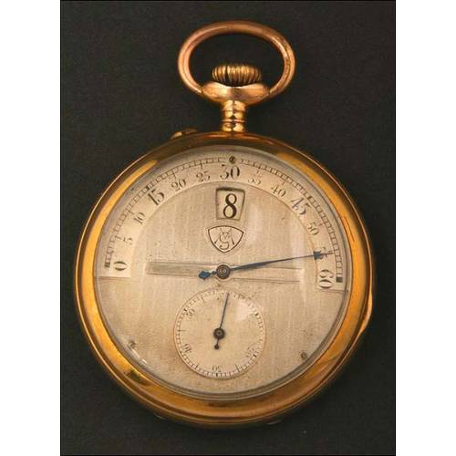 Swiss Art Nouveau 'jump' type pocket watch. Circa 1910.