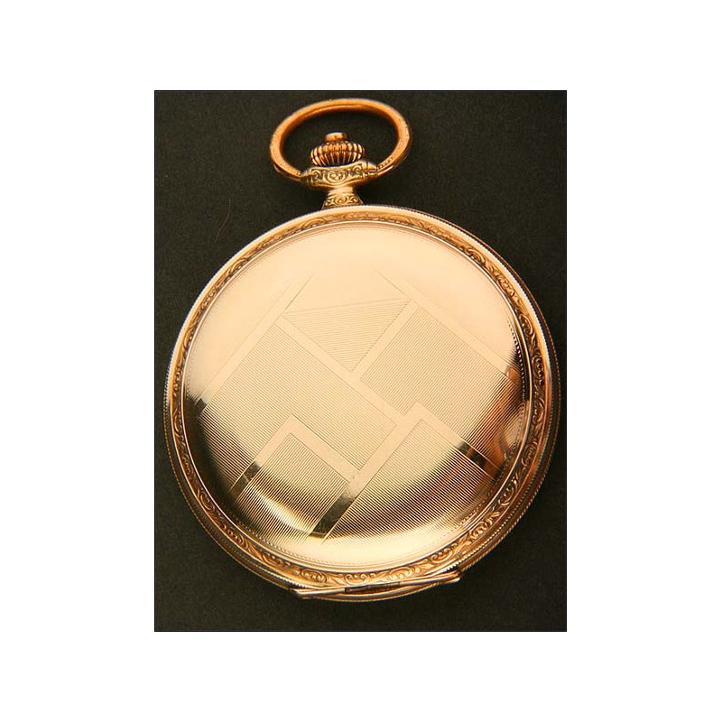 Reloj De bolsillo Art Decó De Época, Chapado En Oro. 1931