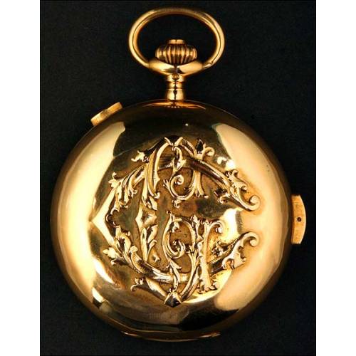 Exclusive Pocket Watch with Chronograph and Quarter Repeater. 18K