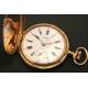 Longines pocket watch in solid gold. 1910