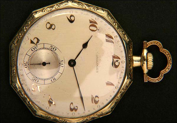 Longines pocket watch in 14 K solid gold