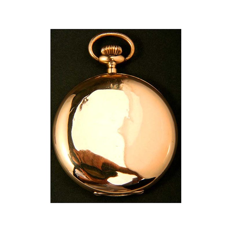 Reloj de bolsillo en oro macizo. Antiguo, circa 1910. 50 mm