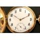 Antique solid gold pocket watch, circa 1920. Circa 1920. 50 mm