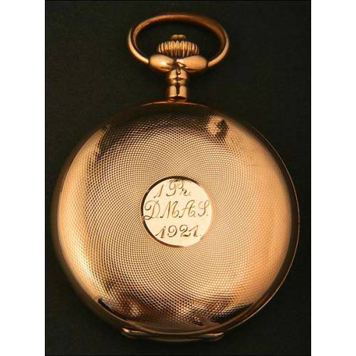 Magnificent pocket watch in solid gold. 1920.