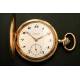 Magnificent pocket watch in solid gold. 1920.