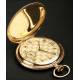 Gold plated pocket watch, Art Deco style.