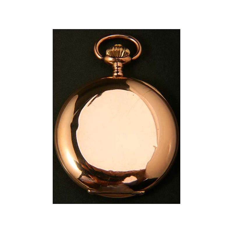 Longines pocket watch in 14kt solid gold. Circa 1900