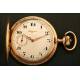 Longines pocket watch in 14kt solid gold. Circa 1900