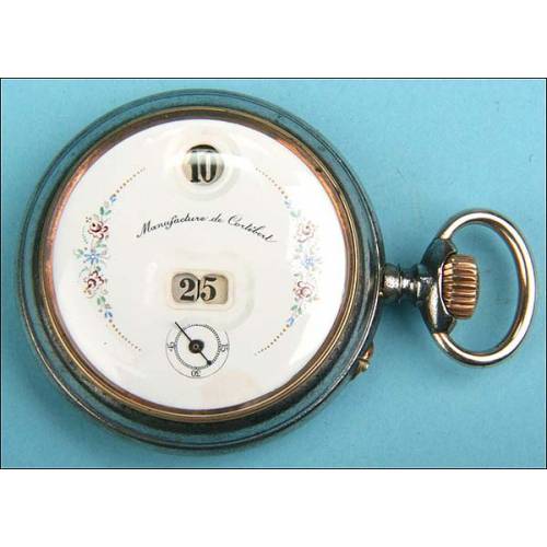 Digital pocket watch with seconds hand