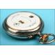 Digital pocket watch with seconds hand