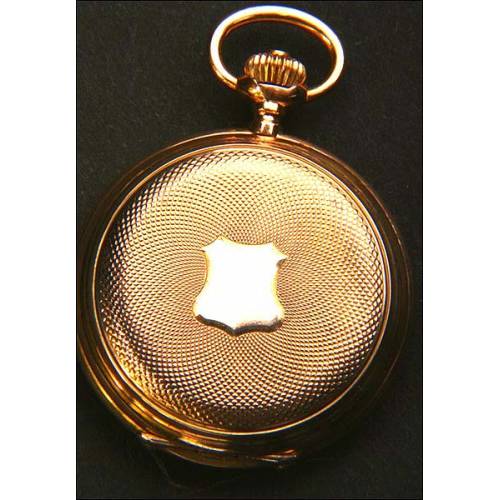 Longines pocket watch in 18K solid gold.