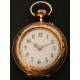 Pocket watch in 14K solid gold. 29 mm