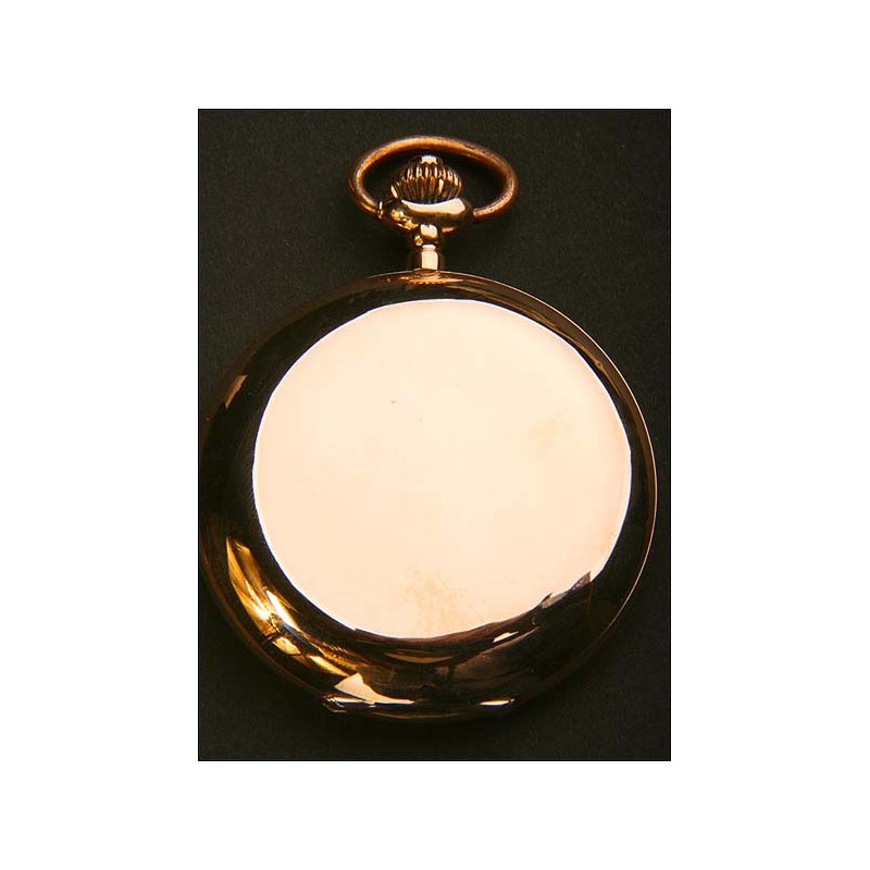 Pocket watch in 14K solid gold.