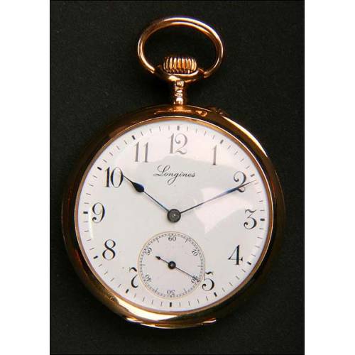 Longines pocket watch in 18 K solid gold