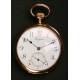 Longines pocket watch in 18 K solid gold.