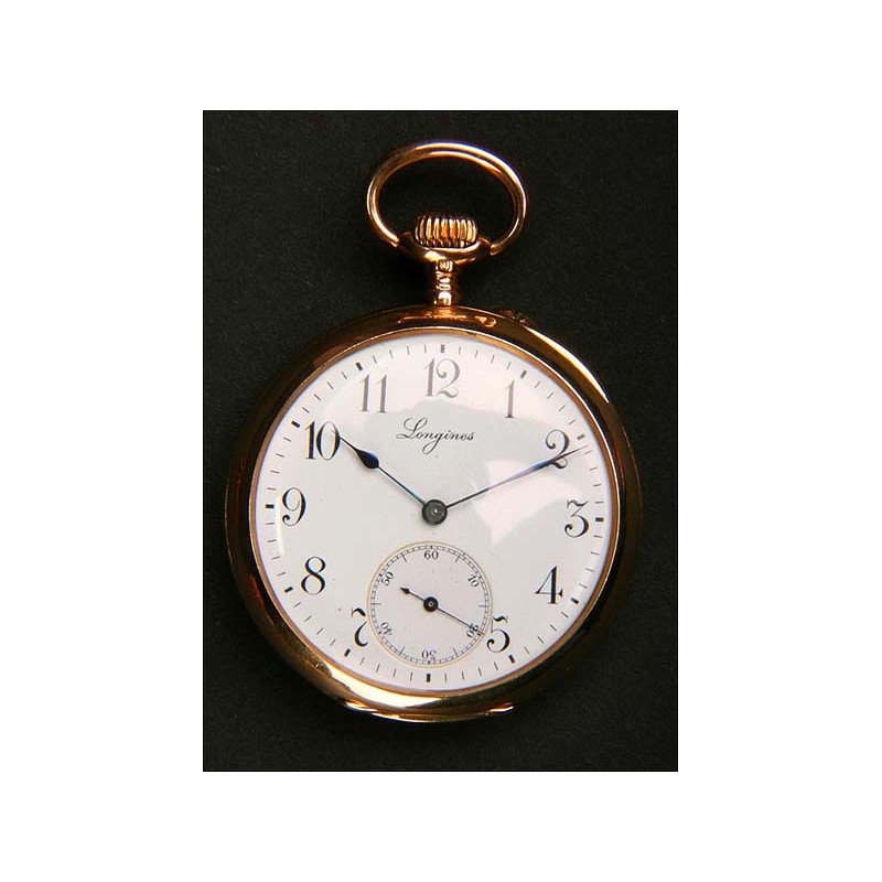 Longines pocket watch in 18 K solid gold