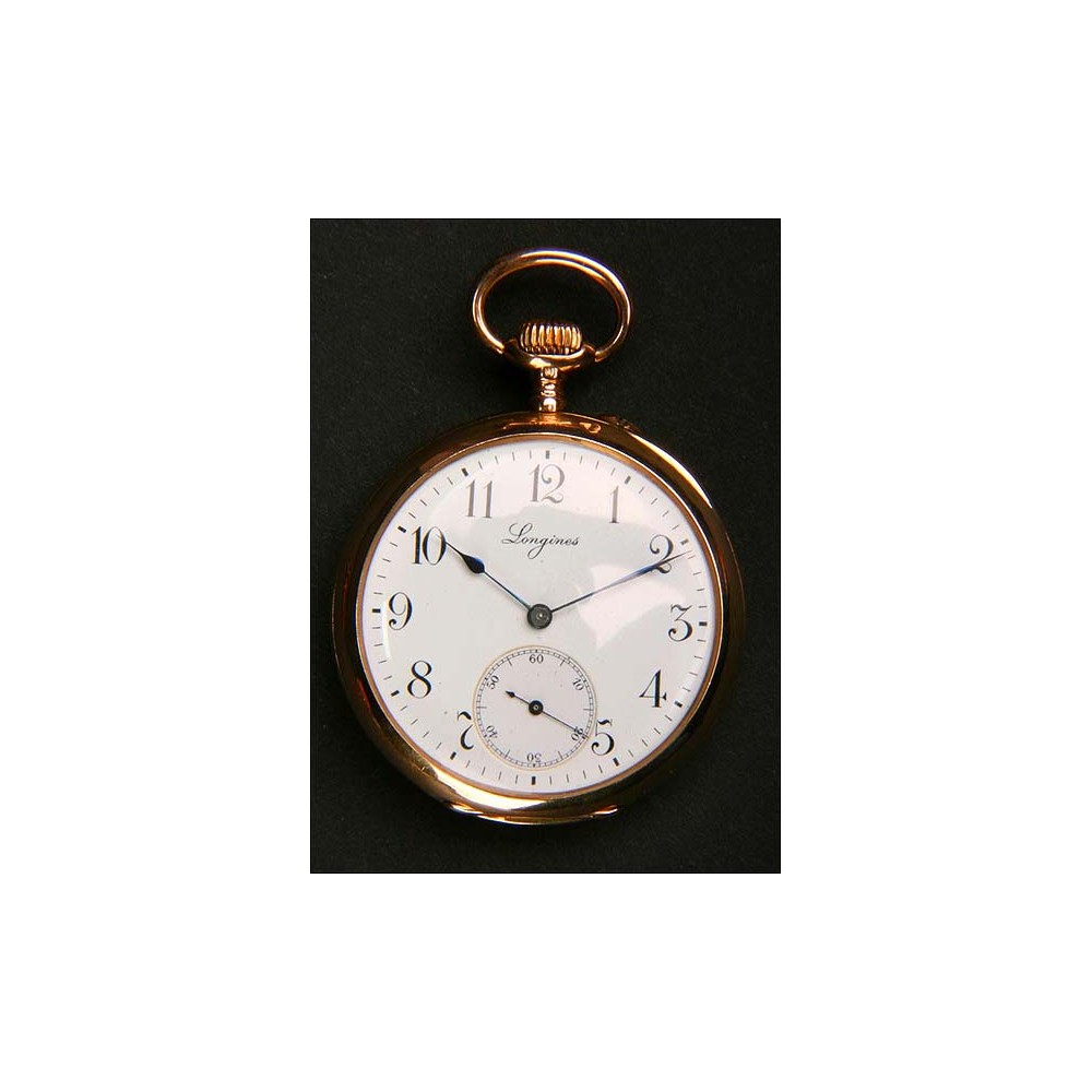 Longines pocket watch in 18 K solid gold