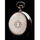 Beautiful Longines Solid Silver Pocket Watch. Working. Switzerland, 1920