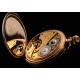 Atractivo Reloj Waltham Chapado en Oro Tipo Semi-Cazador. Inglaterra-USA, 1908