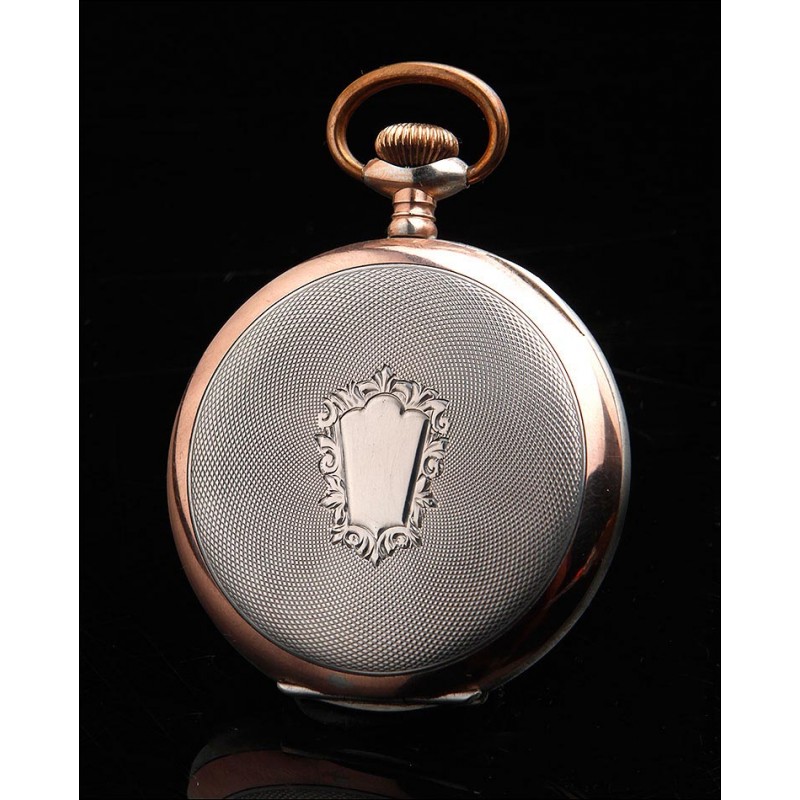 Elegante Reloj de Bolsillo de Plata Maciza en Excelente Estado. Suiza, Circa 1915