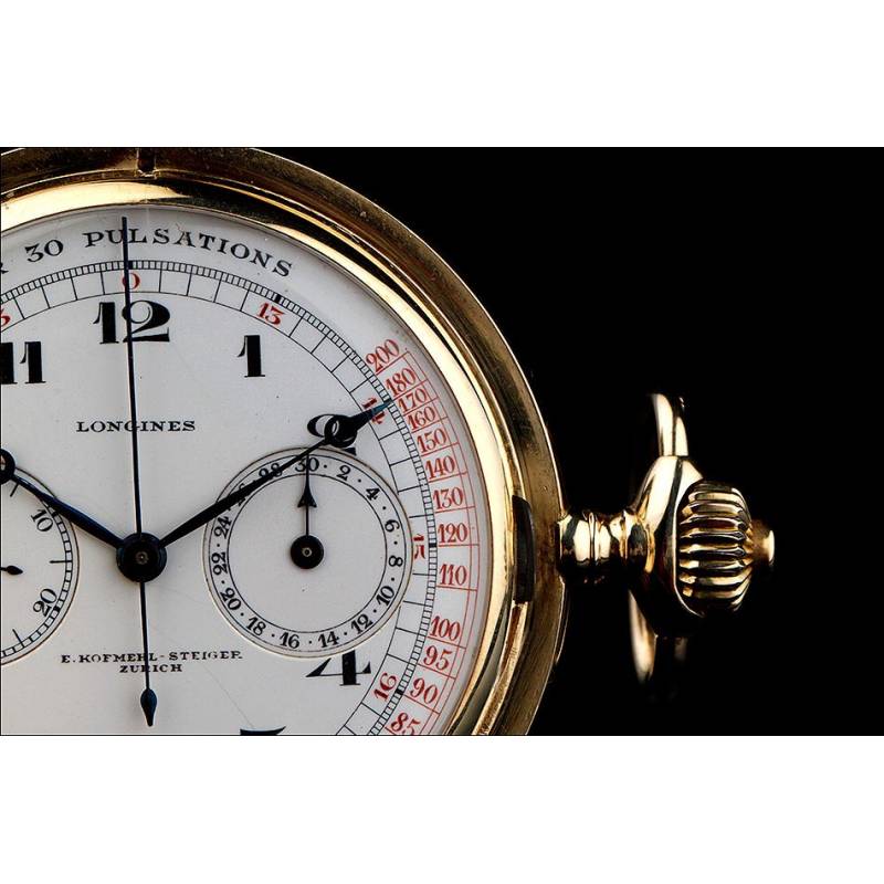 Impressive Longines Pocket Watch in 14K Solid Gold. Medical Use