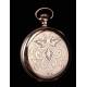 Fantástico Reloj de Bolsillo Elgin Chapado en Oro. Estados Unidos, 1900