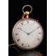 Precious 18K Gold Pocket Watch with a Quarter Minute Chime. France, Circa 1830