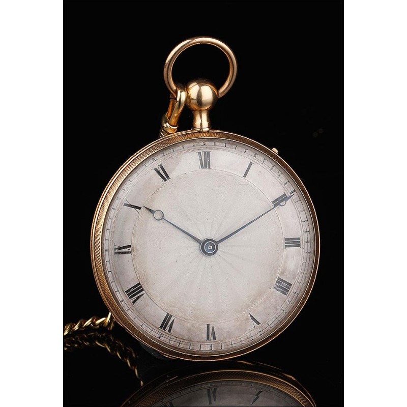 Precious 18K Gold Pocket Watch with a Quarter Minute Chime. France, Circa 1830