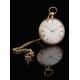 Precious 18K Gold Pocket Watch with a Quarter Minute Chime. France, Circa 1830