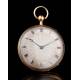 Precious 18K Gold Pocket Watch with a Quarter Minute Chime. France, Circa 1830