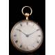 Precious 18K Gold Pocket Watch with a Quarter Minute Chime. France, Circa 1830