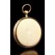 Precious 18K Gold Pocket Watch with a Quarter Minute Chime. France, Circa 1830