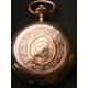 Solid gold pocket watch. Three covers. 55 mm. 18 rubies. 1860