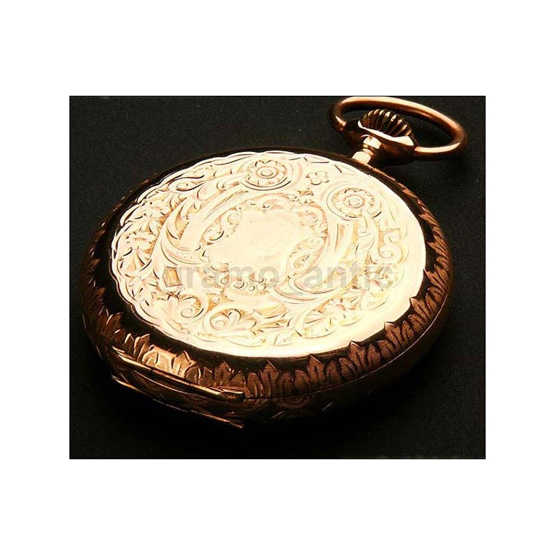 Reloj de bolsillo en oro macizo. 1898. Tres tapas. 51 mm