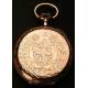 Solid gold pocket watch. 1898. Three covers. 51 mm.