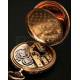 Solid gold pocket watch. 1898. Three covers. 51 mm.