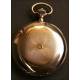 Solid gold pocket watch. Erotic dial with automaton. 50 mm. 1890