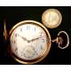 Omega pocket watch in solid gold. 51mm. 1900