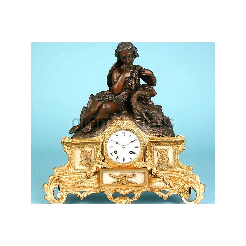 Antique French mantel clock. Signed Félix Morel, Paris. Circa 1860