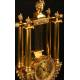 Antique gilt bronze and Lyre shape clock. S. XIX